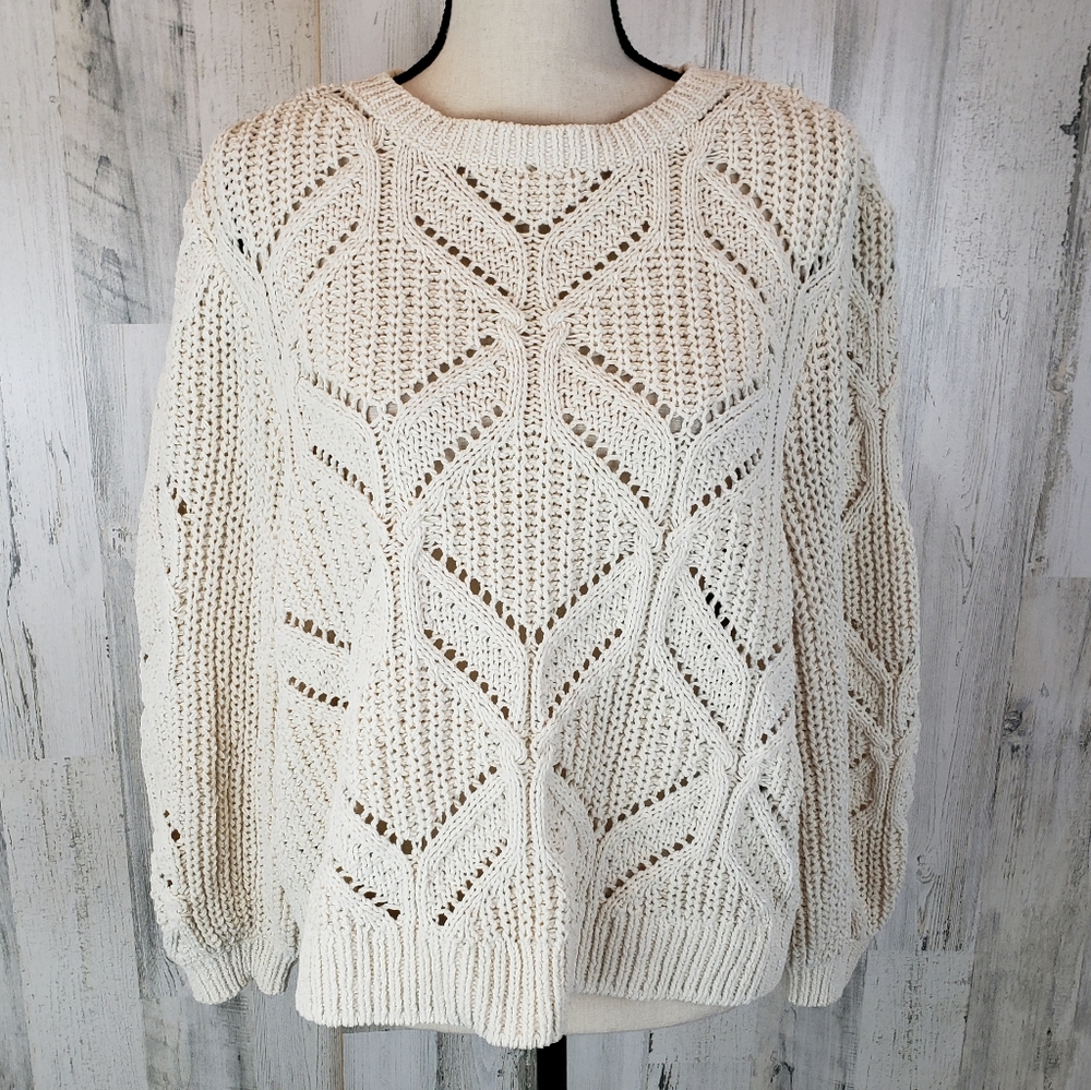 Maurices Cream Knit Sweater Size Large
